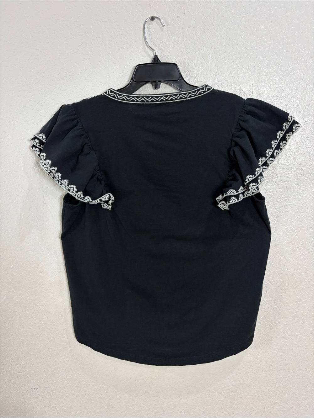 Lauren Ralph Lauren Black Top with White Embroidered Yoke,size XL - Picture 9 of 17